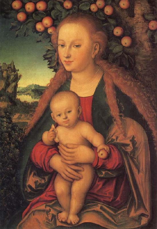 Lucas  Cranach The Virgin and Child under the Apple Tree china oil painting image